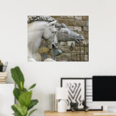 Renaissance Equestrian Statue of paarden Poster (Thuiskantoor)