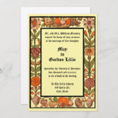 Renaissance Era Fruit & Floral Woodcut Wedding Kaart (Voorkant / Achterkant)