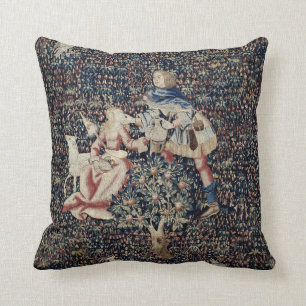 Renaissance Era Millefleurs Shepherds Tapestry Kussen