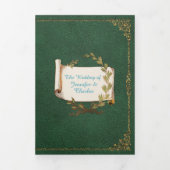 Renaissance Fairytale Wedding Photo Drieluik Uitnodiging (Cover)