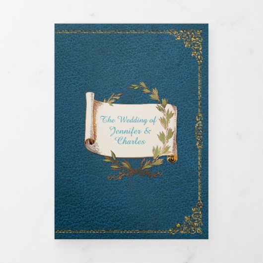 Renaissance Fairytale Wedding Photo Drieluik Uitnodiging (Cover)