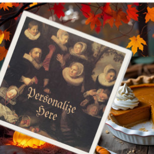 Renaissance familie hereniging portret schilderij servet