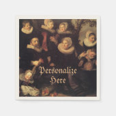 Renaissance familie reünie portret schilderij servet (Voorkant)