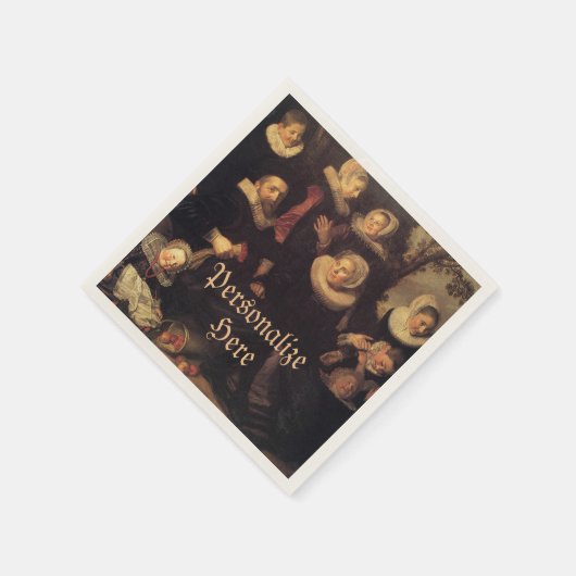 Renaissance familie reünie portret schilderij servet (Hoek)