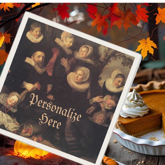 Renaissance familie reünie portret schilderij servet