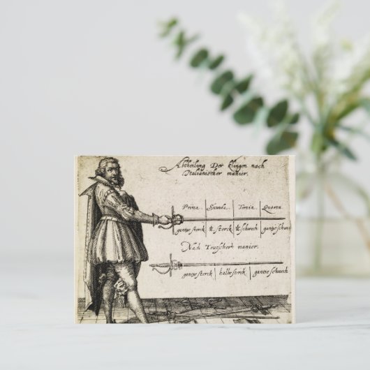 Renaissance Fencing Briefkaart (Staand voorkant)