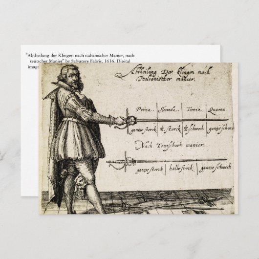 Renaissance Fencing Briefkaart (Voorkant / Achterkant)