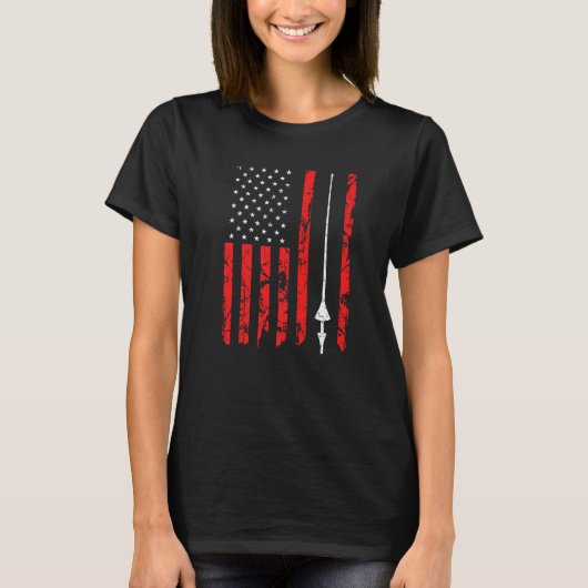 Renaissance Festival American Flag Jousting Lance T-shirt (Voorkant)