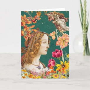 Renaissance Floral Lady. Bedankkaart