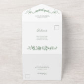 Renaissance Floral Sage Green Wedding All In One Uitnodiging (Buitenkant)
