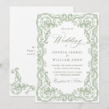 Renaissance  Floral Sage Green Wedding