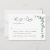 Renaissance Floral Sage Green Wedding RSVP Kaartje (Voorkant)