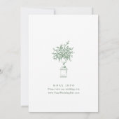 Renaissance  Floral Sage Green Wedding Save The Date (Achterkant)