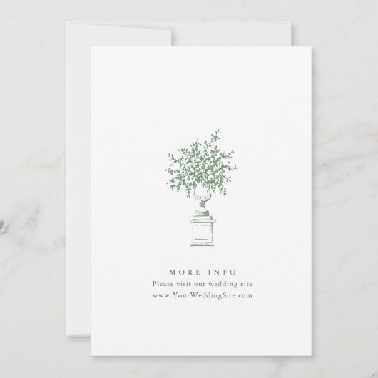 Renaissance  Floral Sage Green Wedding Save The Date (Achterkant)
