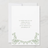 Renaissance  Floral Sage Green Wedding Save The Date (Achterkant)
