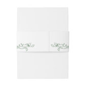 Renaissance  Floral Sage Green Wedding Uitnodigingen Wikkel (Achterkant Voorbeeld)
