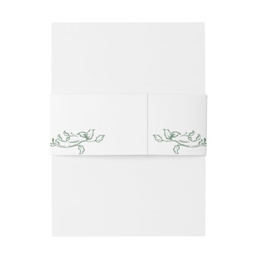 Renaissance  Floral Sage Green Wedding Uitnodigingen Wikkel (Achterkant Voorbeeld)