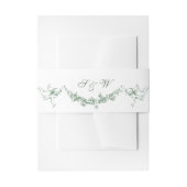 Renaissance  Floral Sage Green Wedding Uitnodigingen Wikkel (Voorkant Voorbeeld)