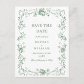 Renaissance  Floral Wedding Save the Date Briefkaart (Voorkant)