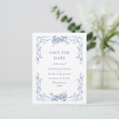 Renaissance Floral Wedding Save the Date Briefkaart (Staand voorkant)