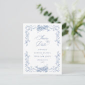 Renaissance  Floral Wedding Save the Date Briefkaart (Staand voorkant)