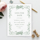 Renaissance  Floral Wedding Save the Date Briefkaart