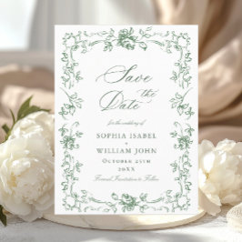 Renaissance  Floral Wedding Save the Date Briefkaart