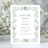 Renaissance  Floral Wedding Save the Date Briefkaart