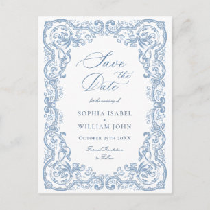 Renaissance Floral Wedding Save the Date Briefkaart