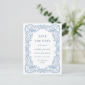 Renaissance  Floral Wedding Save the Date Briefkaart (Staand voorkant)