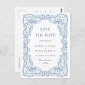 Renaissance  Floral Wedding Save the Date Briefkaart (Voorkant / Achterkant)