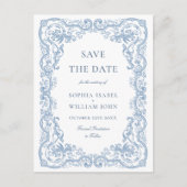 Renaissance  Floral Wedding Save the Date Briefkaart (Voorkant)