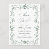 Renaissance  Floral Wedding Save the Date Briefkaart (Voorkant)