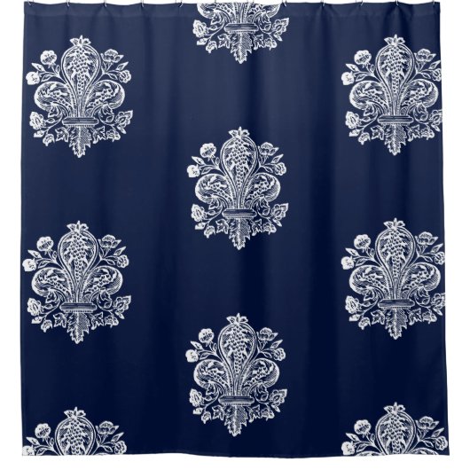 Renaissance Franse Fleur de Lis Douchegordijn (Voorkant)