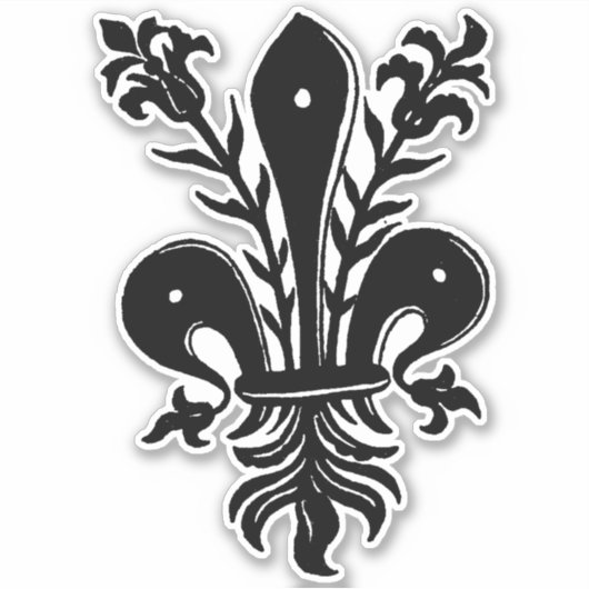 Renaissance Franse Fleur de Lis Sticker (Voorkant)