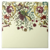 Renaissance Fruit & Bloemen Frieze Patroon repro Tegeltje (Voorkant)