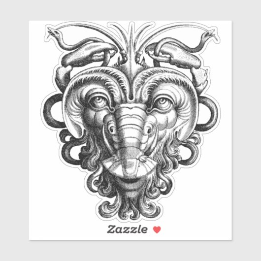 Renaissance Gargoyle Groteske kreeft Man Sticker (Vel)