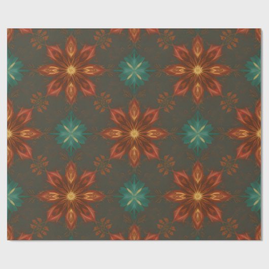Renaissance-Geïnspireerde Kerstbloemen Cadeaupapier (Vlak)