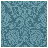 Renaissance Genoese Damask, Peacock Blue Stof (Close Up)