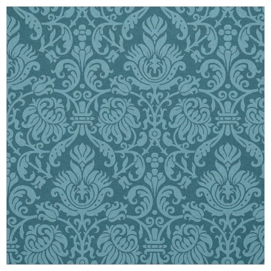 Renaissance Genoese Damask, Peacock Blue Stof (Swatch)