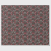 renaissance gothic metallic red en zwarte mandala cadeaupapier (Vlak)