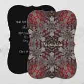 renaissance gothic metallic red en zwarte mandala kaart (Voorkant / Achterkant)