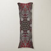 renaissance gothic metallic red en zwarte mandala lichaamskussen (Voorkant Verticaal)