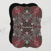 renaissance gotische metalen rood en zwart mandala kaart (Voorkant / Achterkant)