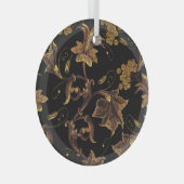 Renaissance Gouden Bloemen Borduurpatroon Glas Ornament (Voorkant Rechts)