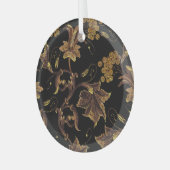 Renaissance Gouden Bloemen Borduurpatroon Glas Ornament (Voorkant links)