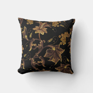 Renaissance Gouden Bloemen Borduurpatroon Kussen