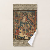 Renaissance Grieks Kant Bruin Rood Beige Bad Handdoek (Handdoek)