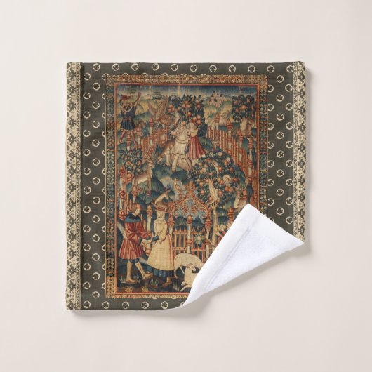 Renaissance Grieks Kant Bruin Rood Beige Bad Handdoek (Wasdoekje)