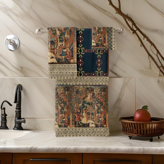 Renaissance Griekse kant zwart goud beige badhandd Bad Handdoek